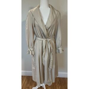 Women's‎ Ivory Cream All Weather Rain Long Trench Coat Duster Count Romi